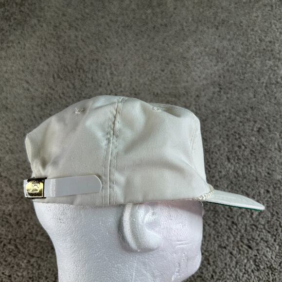 VINTAGE Notre Dame Fighting Irish Hat Mens OS White Rope Strapback Derby Cap 90s - Picture 7 of 10